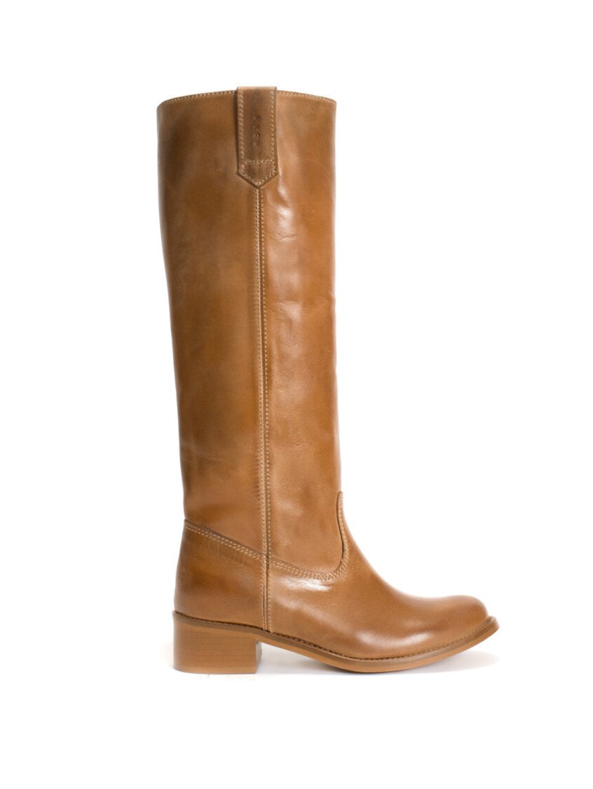 Ann Gaucho læderstøvler - Dark Tan